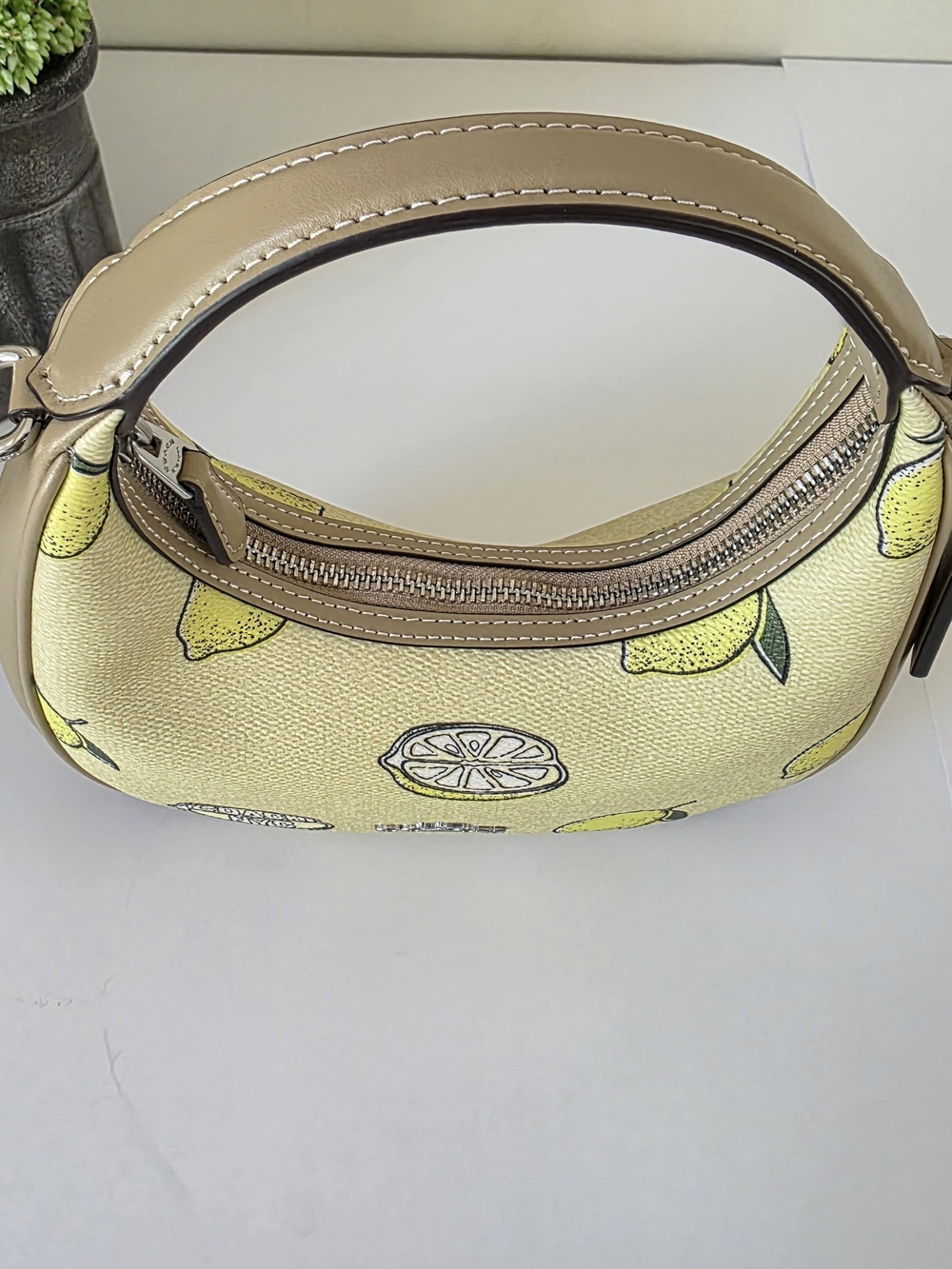 Coach Mini Carmen Lemon Print Coated Canvas Crossbody + Matching Trigger Charm - Picture 9 of 16